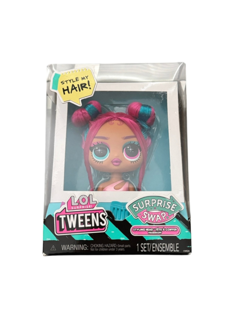 Girls L.O.L. Surprise! Tweens Styling Head Doll, Pink Hair. New in box
